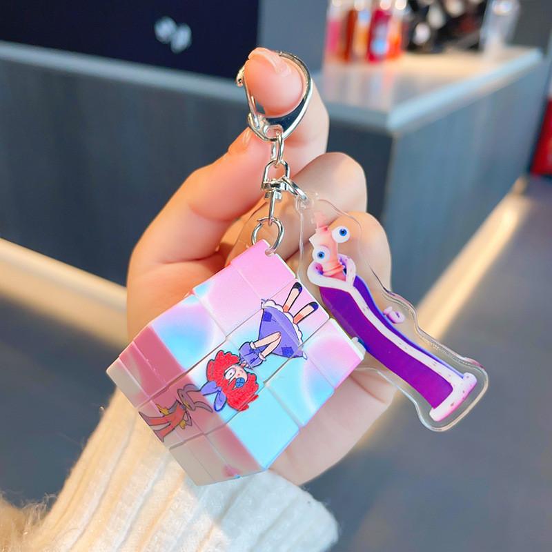 

Charming Silicone Cartoon Keychain Adorable Circus-themed Key Accessory Cute Gift Idea StyleM