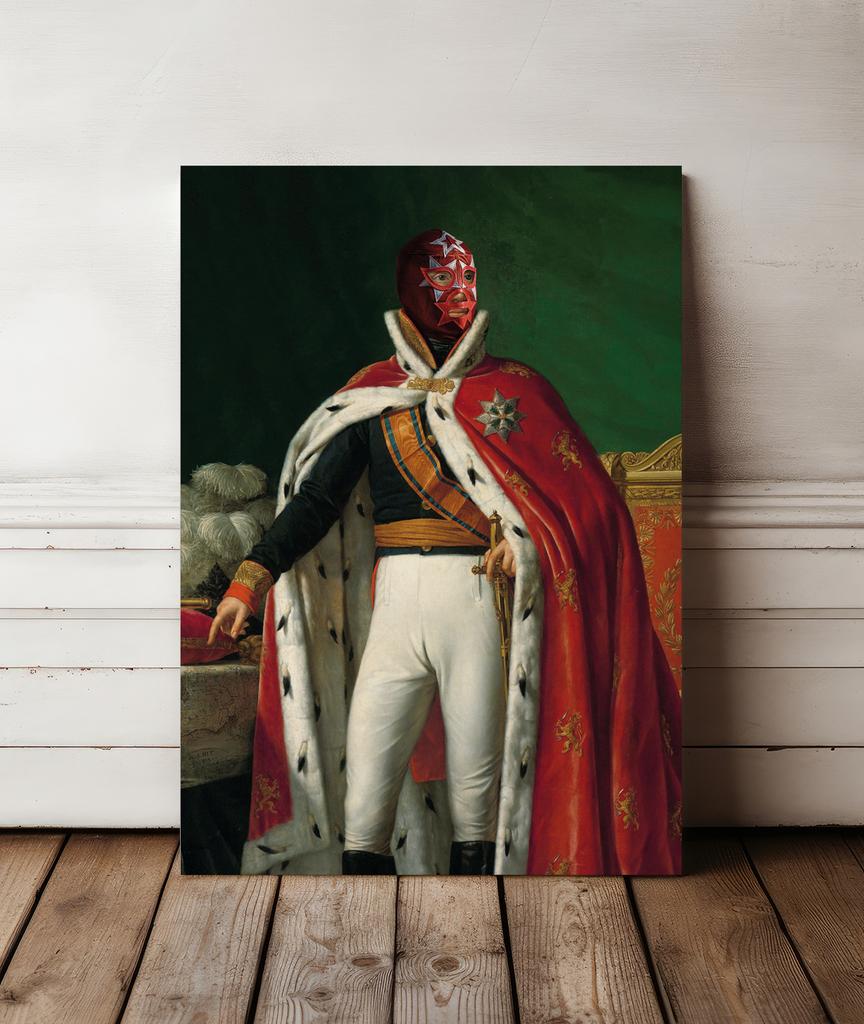 Canvas Painting Portrait Luchador Wrestler