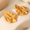 European and American 18k Gold-Plated Irregular Stainless Steel Stud Earrings - Light Luxury Titanium Exaggerated Jewelry