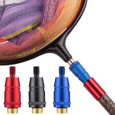 Fishing Rod Pole Connector 8mm Screws Quick Release Net Head Adapter Fishing Landing Harpoon Dip Aluminum Alloy Net Rod Parts