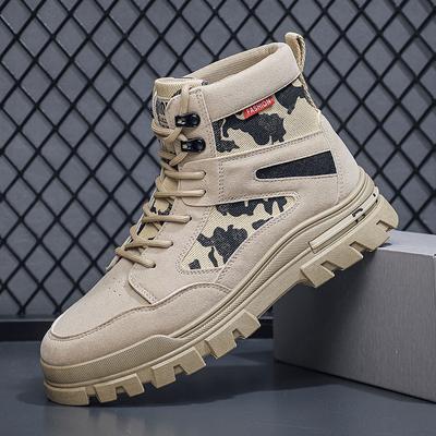 Botas masculinas de cano alto, botas de caminhada ao ar livre, botas de motocicleta, outono inverno, sapatos clássicos de cano alto