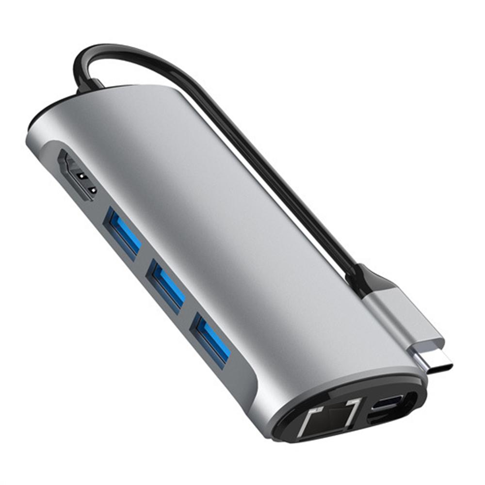 

FX-1926 8-in-1 Type-C Hub with 4K HD,Gigabit Ethernet,3x USB 3.0 Ports,SD/TF Card Reader As Shown A