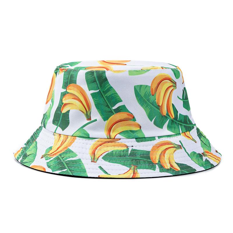 Hot Sale Unisex Bucket Hats Summer Double-sided Wear Fruit Printing Women Cap Outdoor Sun Hat Men Classic Panama Bucket Hat