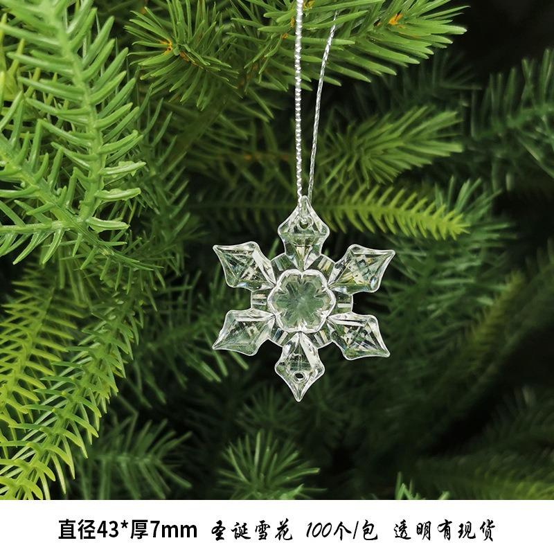 New Christmas Transparent Ice Crystal Snowflake Christmas Tree Decoration Supplies Christmas Atmosphere Christmas Tree Snowflake Pendant