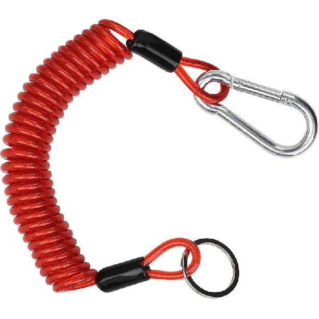 6FT Trailer Brake Away Cable, Trailer Breakaway Safety Cable Spring Towing Coiled Wire For RV Trailer Emergency Camper Breakaway Switch