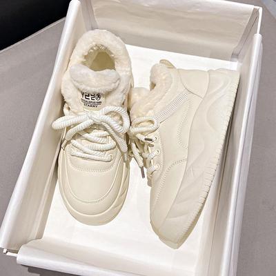 Antifreeze Shoes Winter New Thickened Casual Snow Thick-soled Velvet Fashion High-heeled Warm Cotton Shoes Women's Shoes