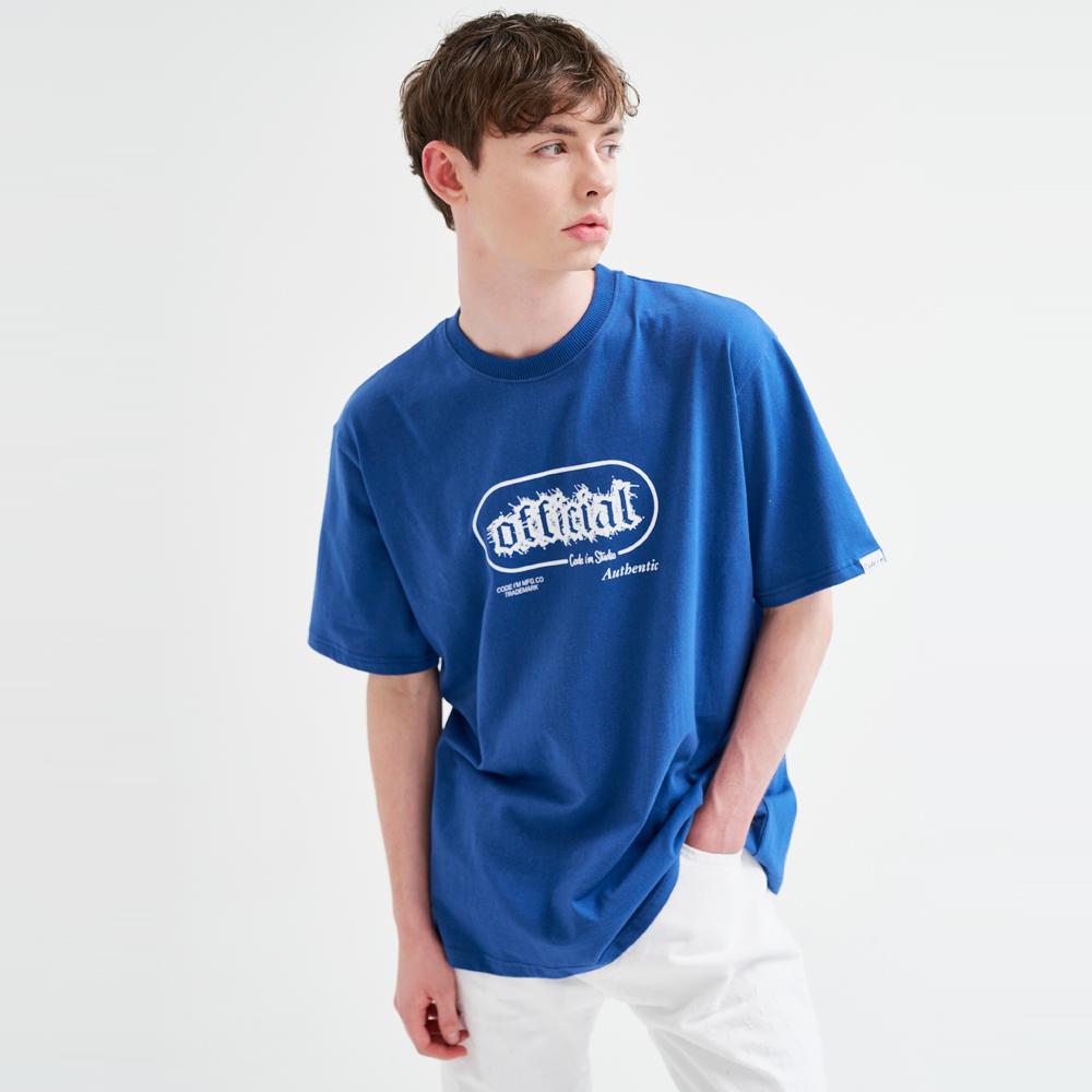 Code Iam Official Artwork Print Oversized Short Sleeve T-Shirt Blue Blue/Xl