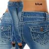 Women's Low Waist Straight Jeans Slim Denim Long Pants Plus Size