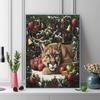 Christmas cougar Pattern  3pcs 100% Round Full Drill 5D DIY Diamond Painting Embroidery Cross Stitch Rhinestone Décor