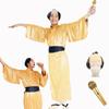 Samurai Samba Cosplay Costume Outfit Wig Microphone Set Gold General Warrior Halloween Costume Party Banquet Funny Gold Good Fortune Party Samurai B