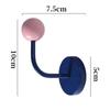 1PC Magnetic Hook  Colored Wooden Ball Contrast Metal Punch Free No Trace Refrigerator Decorative Storage Hook