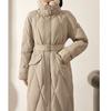 Trench Coat Goose Down Jacket Long White Goose Down Big Fur Collar Rex Rabbit Fur Collar Down Jacket Thickened Jacket Winter