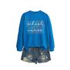 Womens Casual Long Sleeve Hoodie Sweatshirt With Print Design Loose Fit Cotton Blend Office Chic Style
