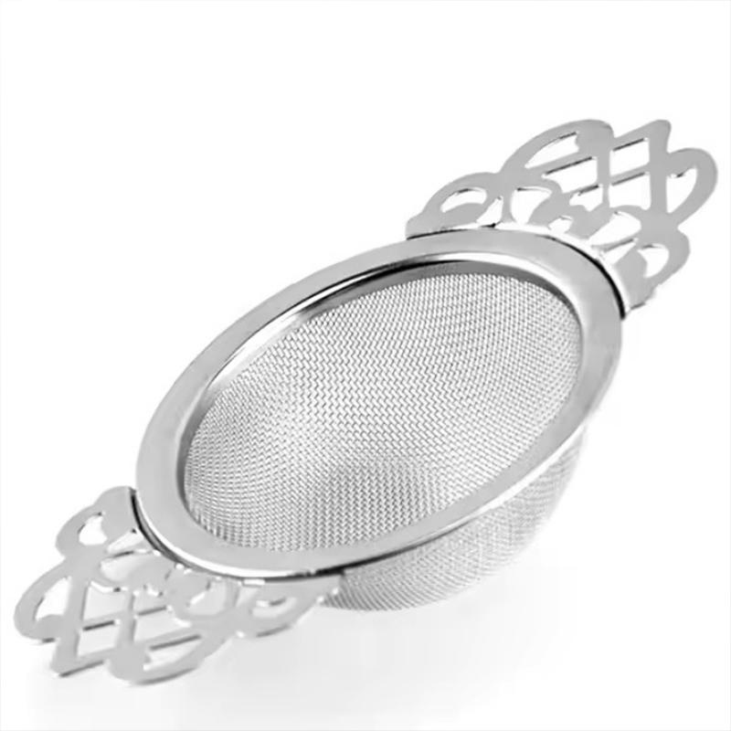 Patterned Ear Handles Environmentally Friendly Stainless Steel Durable Fine Filter Family Tea Strainer Filter