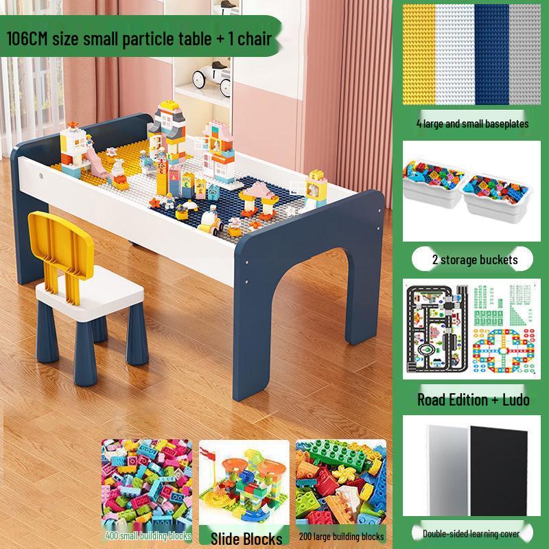 Children's Multifunctional Toy Table with Large Building Blocks