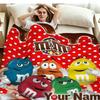 1PC M&M's Custom Name Patterned Flannel Blanket Suitable For All Seasons for Home Decor Warmth and Comfort Gifts Holiday Present