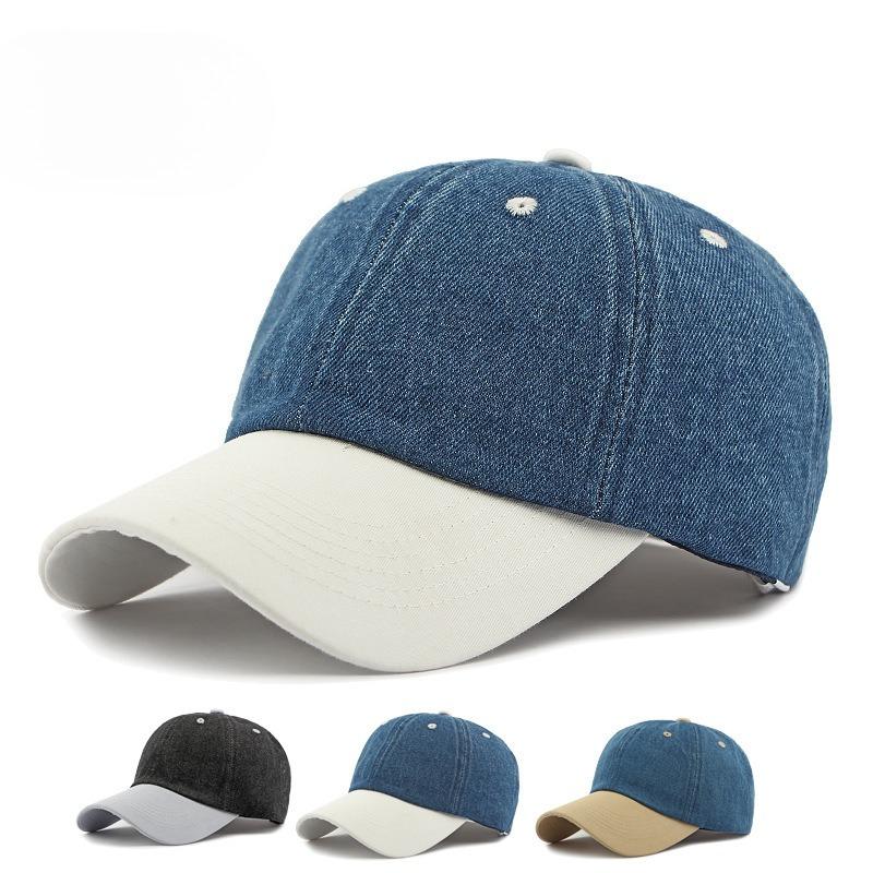 Vintage Denim Patchwork Baseball Cap Women Men Summer Soft Top Sun Hat Breathable Outdoor Peaked Cap Korean Fashion Casual Dad Hat
