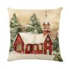 Christmas Pillowcase Santa Claus Printed Polyester PillowSofa Decorative Cushion CoverHoliday Gift