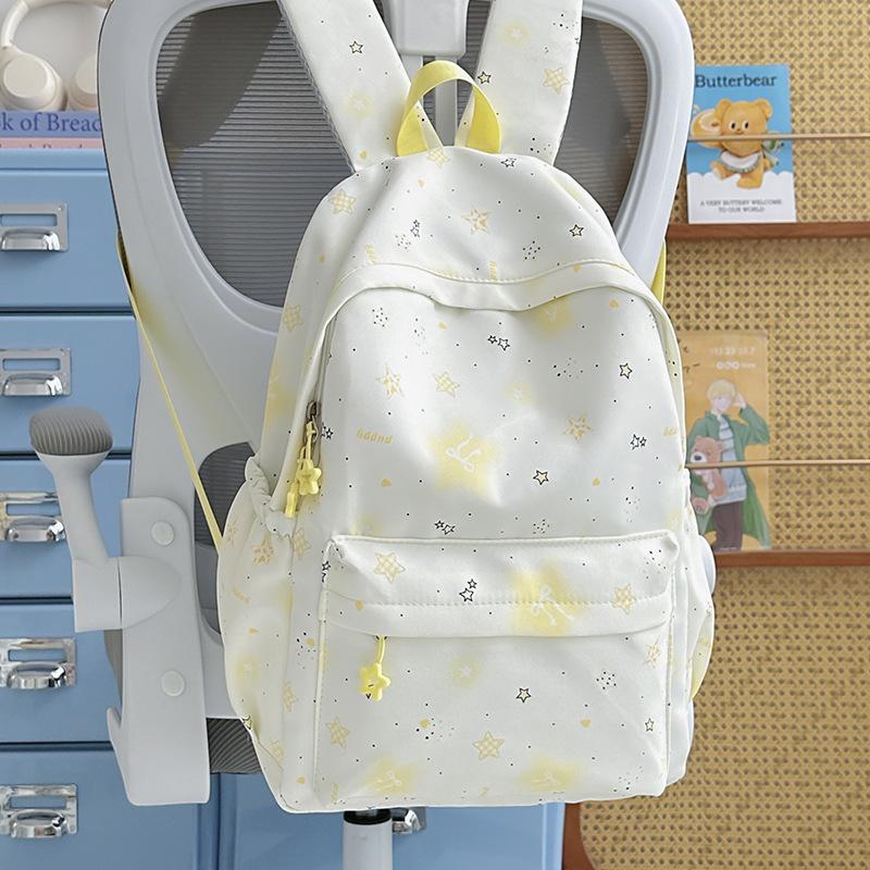 Schoolbag High-value Schoolbag Female Star Printed Backpack Student Schoolbag Large Capacity Lightweight Versatile Backpack