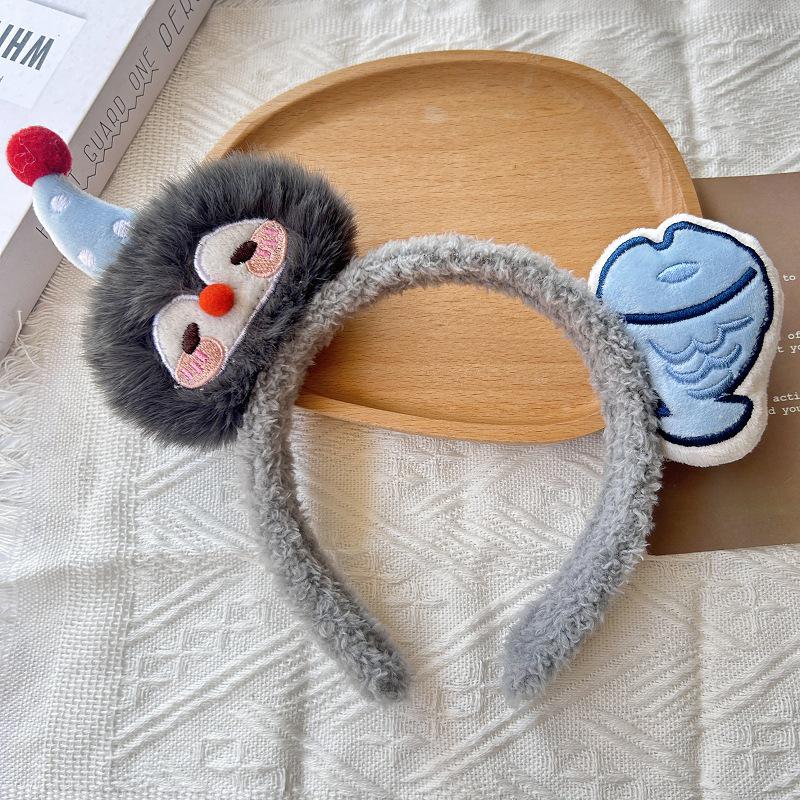 Cartoon Plush Headband: Cute Hair Accessory for Women & Kids, Perfect for Face Washing
