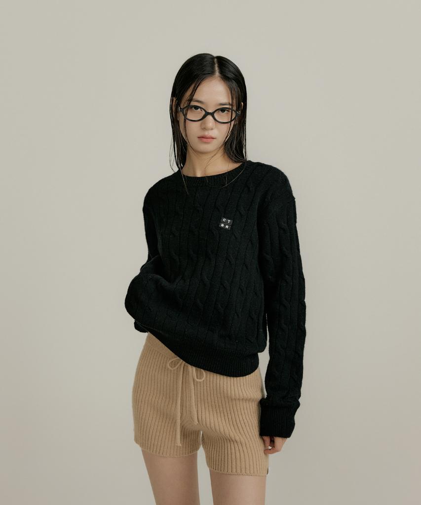 CITYBREEZE Essential Logo Wappen Cable Knit_Black