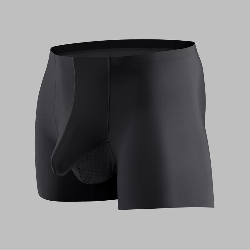Ice Silk Gun & Balls Separation Men's Seamless Mid-Waist Boxer Briefs - Breathable & Sexy