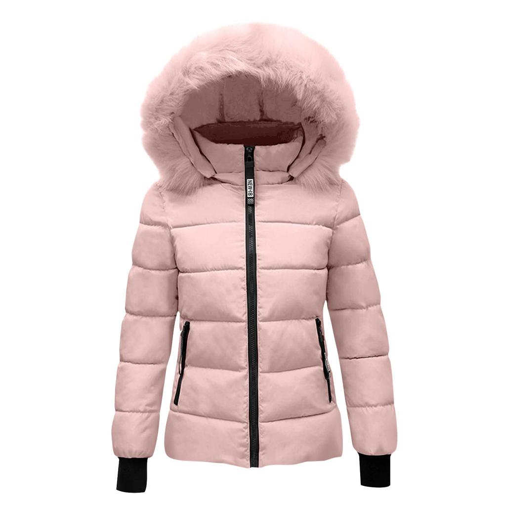 Winter Coat Women's Warm Jacket  Women's Long Sleeve Winter Coat With Pocket