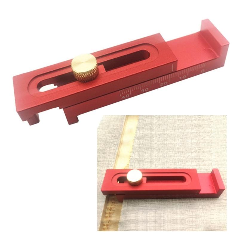 Woodworking Table Sawing Gaps Gauge Movable Measuring Block Line Ruler Mortise Tool Depth Measuring Ruler Tool