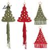 Crafting Supplies for Beginners Braided Christmas Tree DIY Kit, Make 2 Cotton Rope Trees, Boho Knot Craft Parent Child Activity Kits Set with