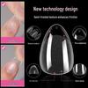 Semi-Frosted Extra Short Almond Seamless Nail Tips, 120 Pieces, Includes Carving and Grinding Options
