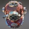 US Navy Mark V Scuba Divers Diving Helmet Copper Wood Base