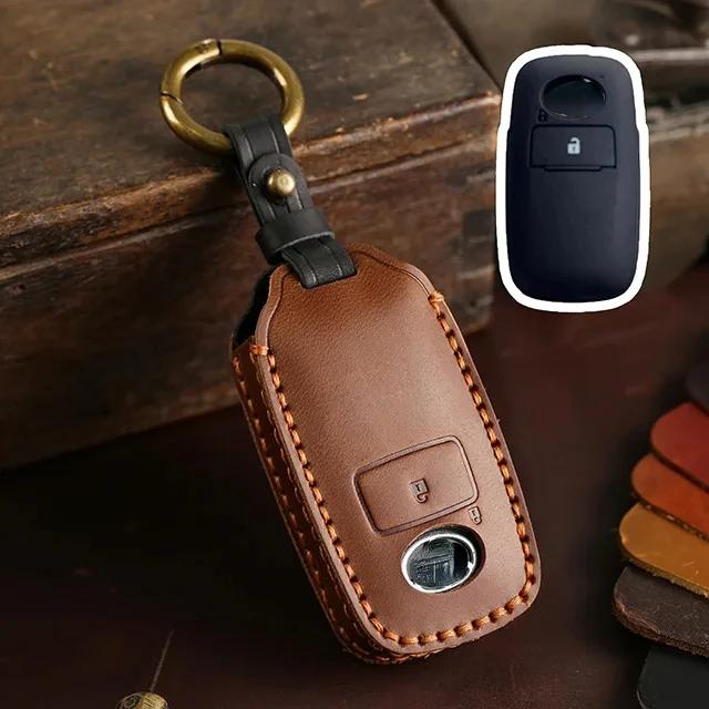 

Car Key Cover for Toyota Perodua Yaris Ativ Raize Veloz Avanza Rush Daihatsu Genuine Leather Shell Keyring Case