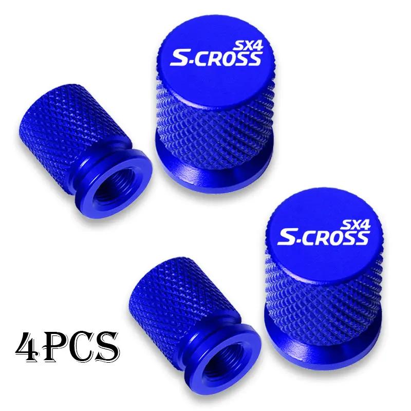 Car Wheel Tire Valve Caps Tyre Stem Covers Airdust Waterproof Accessories For Suzuki SX4 S Cross