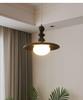 Retro Walnut French Mid-Century Pendant Light for Bedroom, Living Room, and Dining Area
