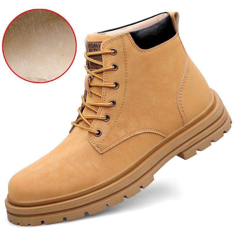 

Autumn new breathable velvet Martin boots men s British style retro tooling shoes boots platform short boots casual shoes 46