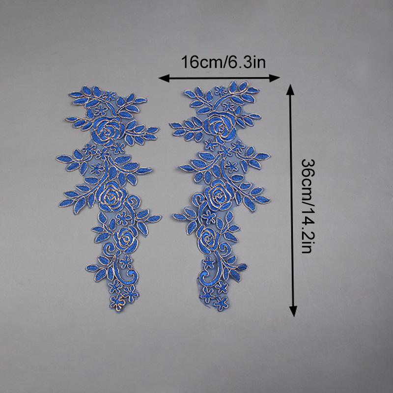 1 Par Broderiklistremerker Klesstilbehør Brudekjole DIY Kantblonder 16*36CM Syapplikasjon