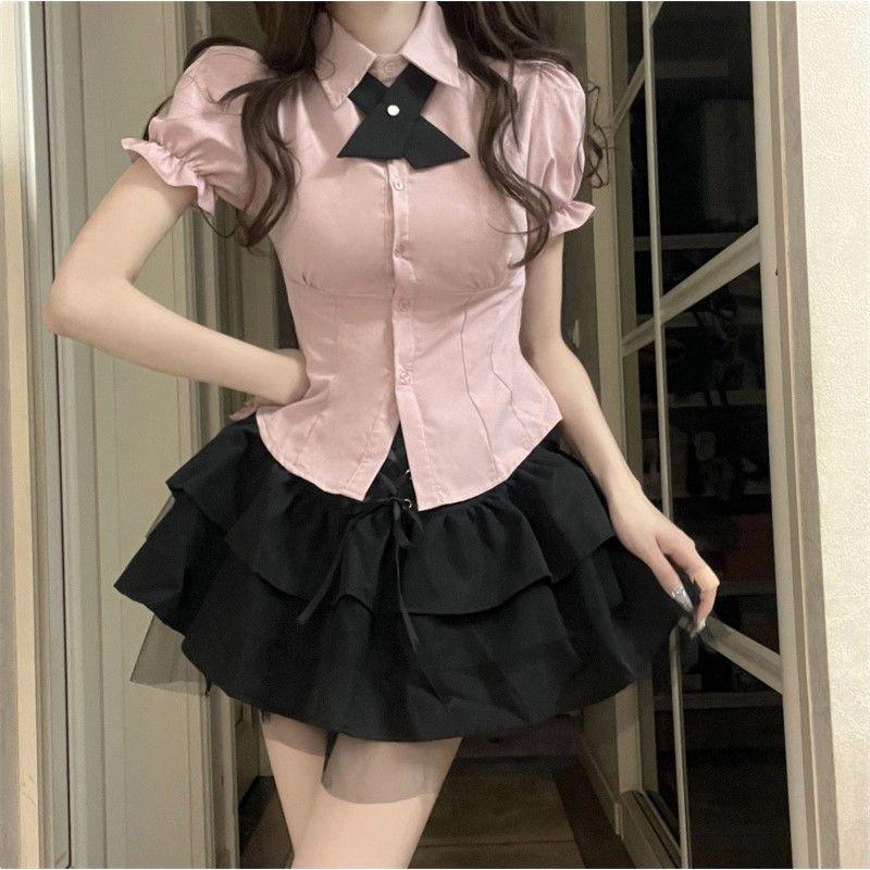 Sweet & Spicy Women's Pink Polo Collar Shirt - Slimming, Flattering Short Sleeve Summer Top