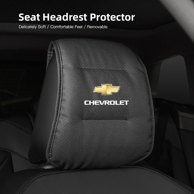 2 Pièces Housse d'Appui-tête de Voiture Oreiller de Nuque de Siège Auto Protecteur Pour Chevrolet Corvette Montana TrailBlazer Silverado Traverse Porte-clés