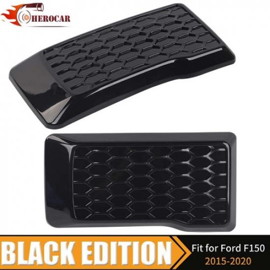 2Pcs Front Bumper Guards Pads Cover Cap Trim For Ford F150 2015-20 Gloss Black