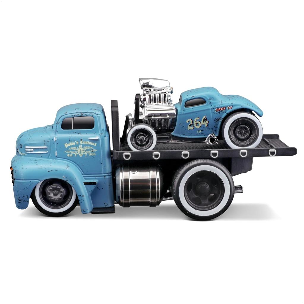 Maisto Scale Muscle Machines Muscle Transporter Diecast Model Car Ford COE 1932 Ford 3W Coupe Light Blue 1/64 (1950 / - 11533)