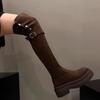 Fan Jieya boots boots women's autumn 2025 new Internet celebrity thin versatile retro thick-soled foreign thin boots