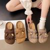 Yellow Platform Birkenstock Shoes Bag Head Half Slippers Women Wear One Pedal To Increase Height Summer and Autumn 2025 New Cool Slippers