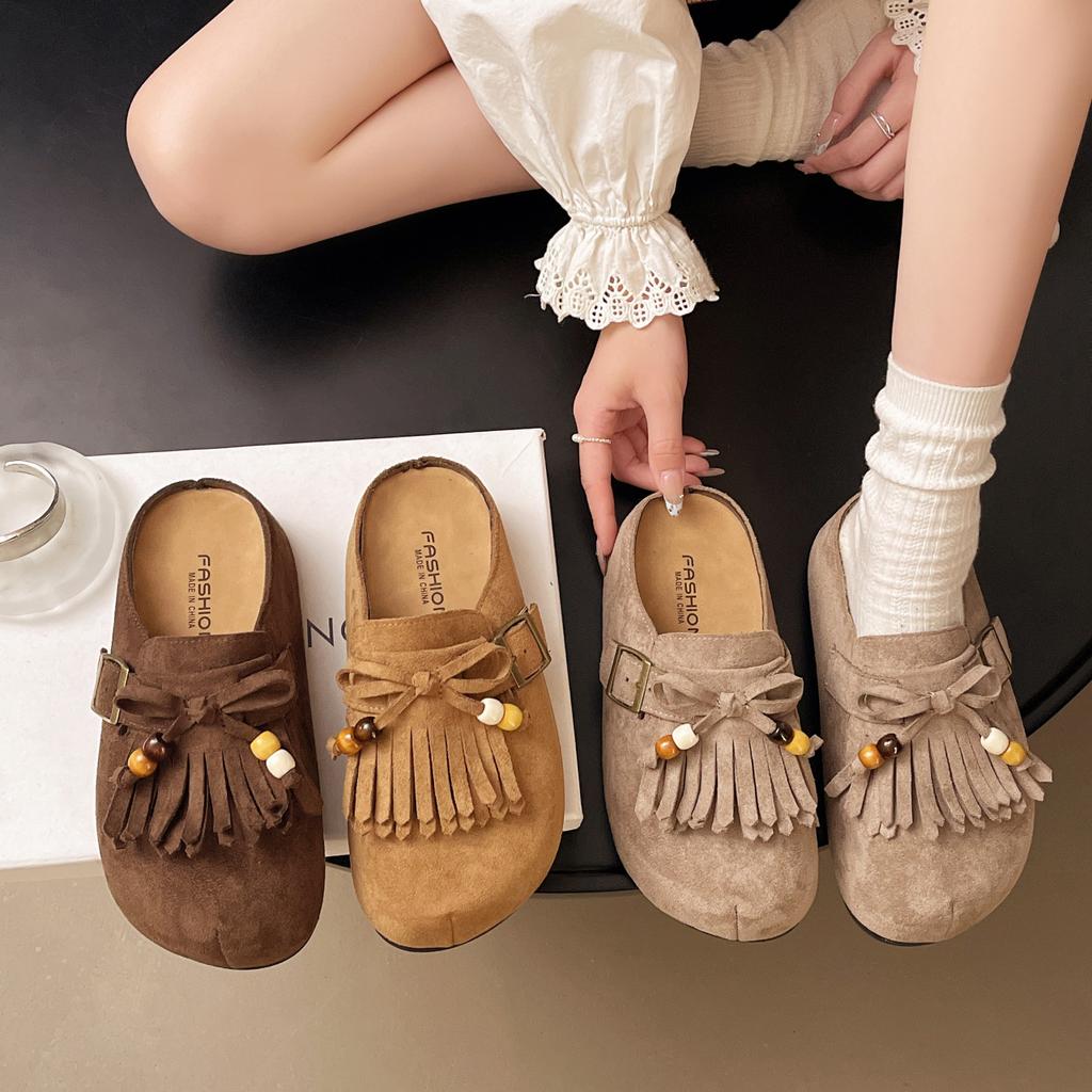 Yellow Platform Birkenstock Shoes Bag Head Half Slippers Women Wear One Pedal To Increase Height Summer and Autumn 2025 New Cool Slippers