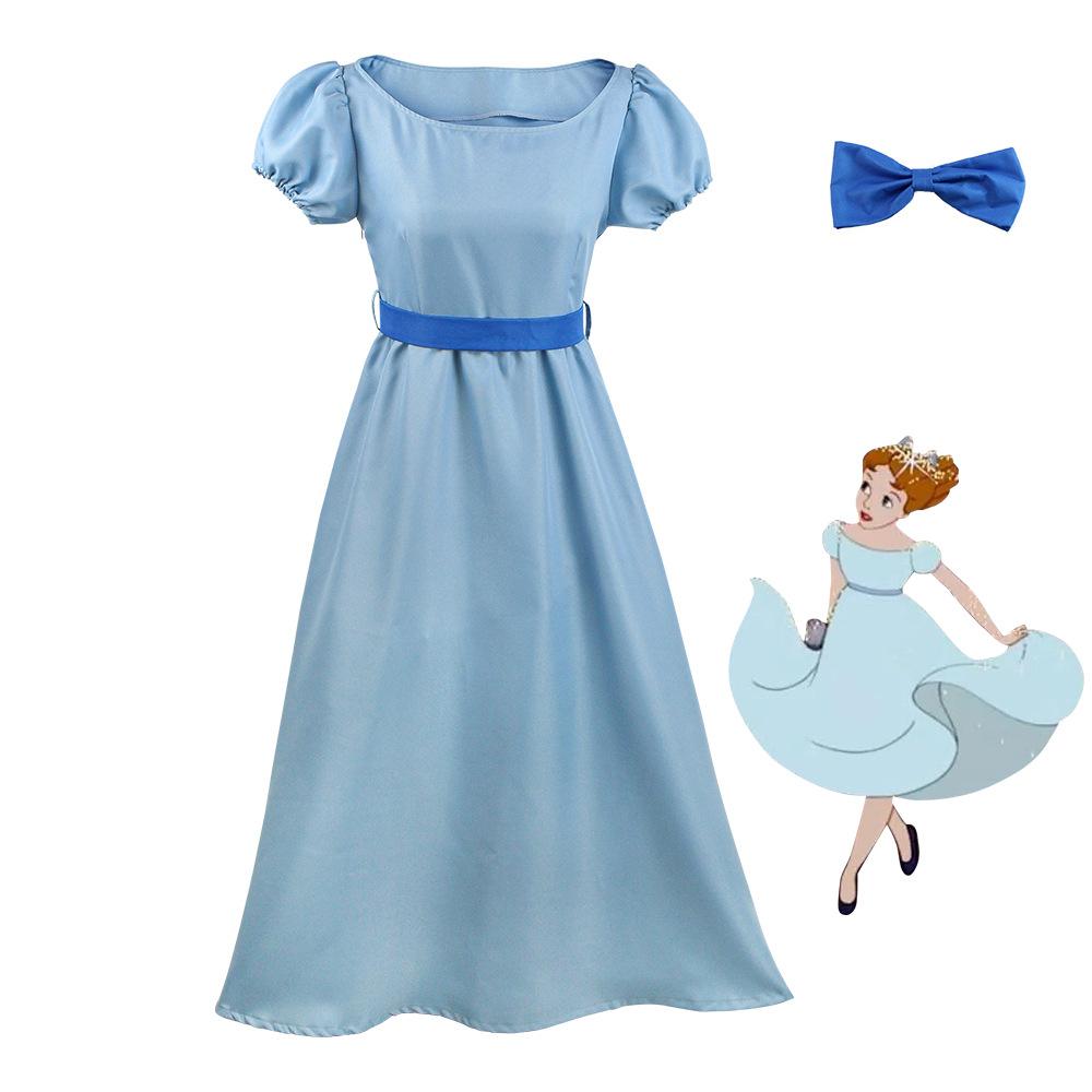 Peter Pan & Wendy Cosplay Full Set Costume, Stage Performance Long Dress Outfit