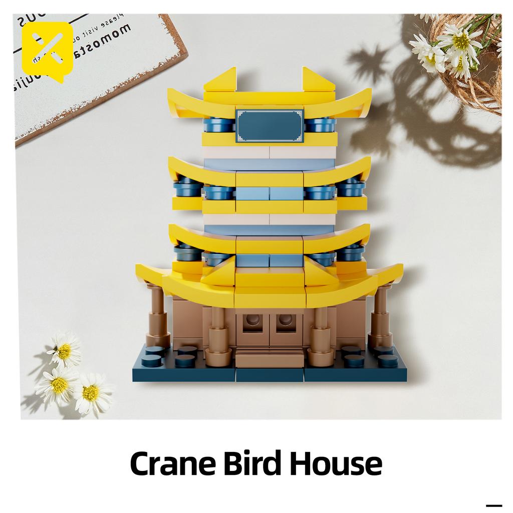 Famous China Refrigerator Magnet Building Block Sticker Toy Yellow Crane Tower Urban History Halloween Easter Christmas Child