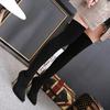 Fashion Sexy Stretch Fabric Thigh High Boots Womens High Heels Shoes Black Pointed Toe Over-the-Knee Boot  Pole Dancing Ladies Shoe