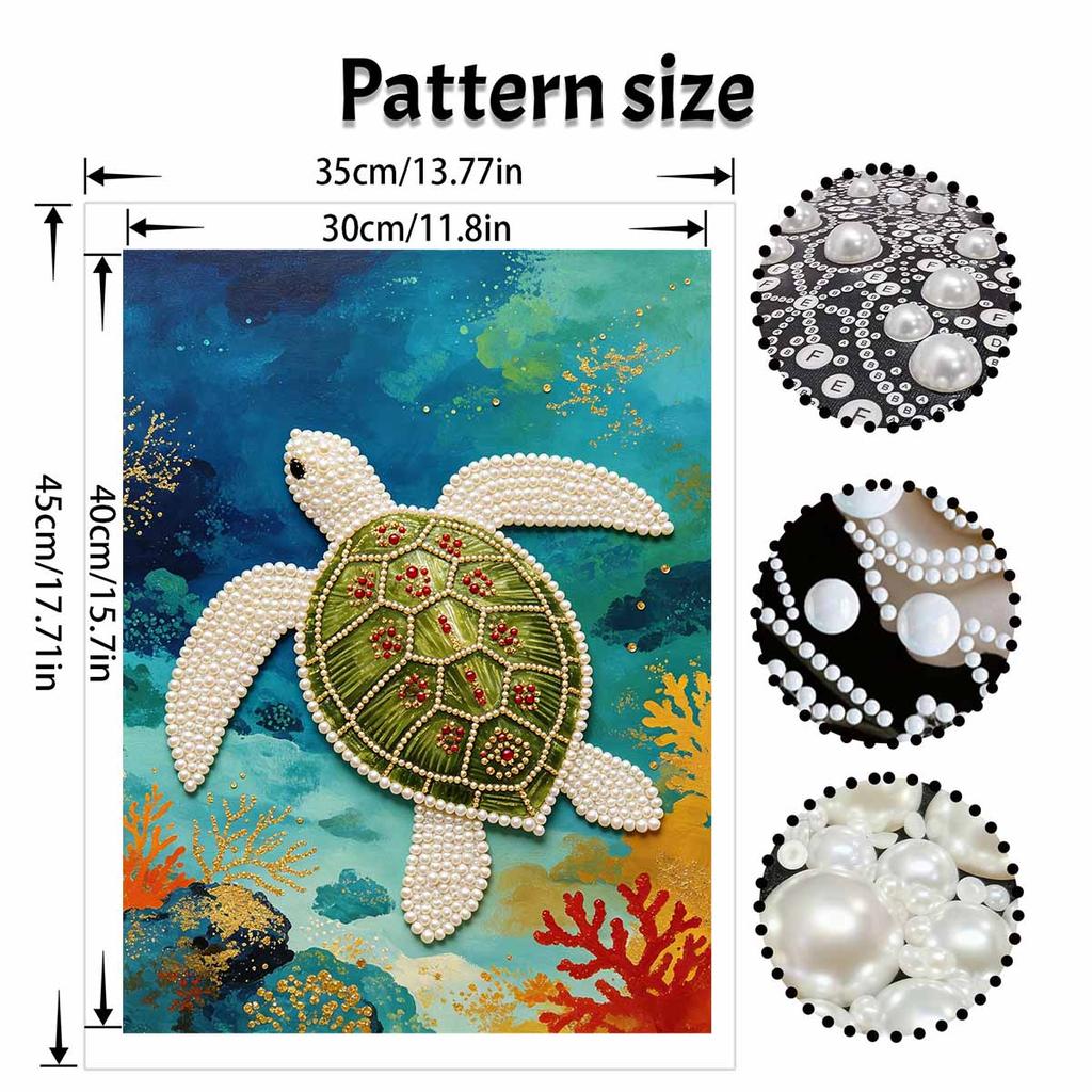 Shiny Pearl Sea Turtle DIY Painting Creative Bead Art Craft Household Wall Decoration Nice Present For Art Hobbyists Home Decor Wall Art Items