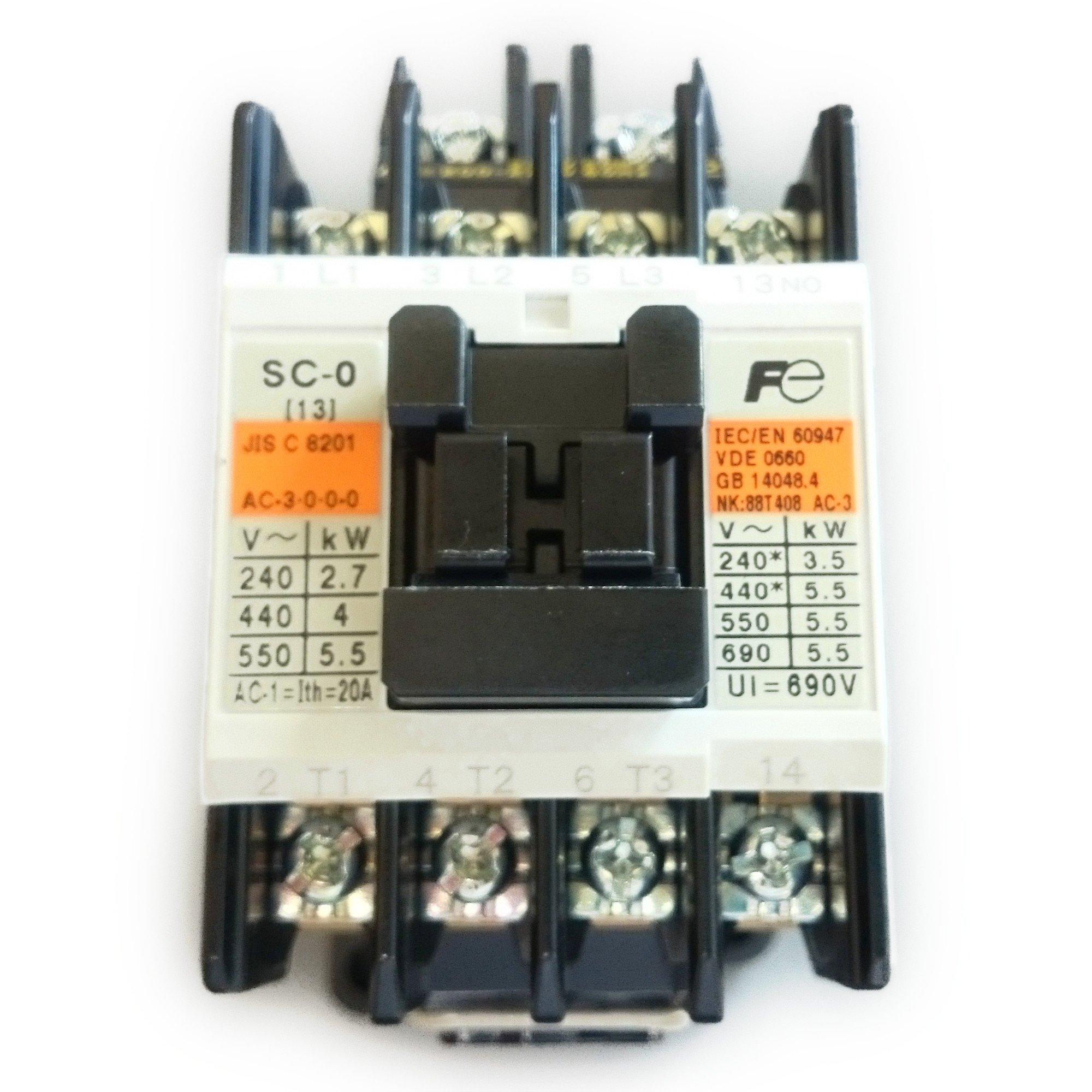 

Fuji Electric Equipment Control Fuji Electric Standard Electromagnetic Contactor Case Coverless SC-0 Coil AC200V 1A