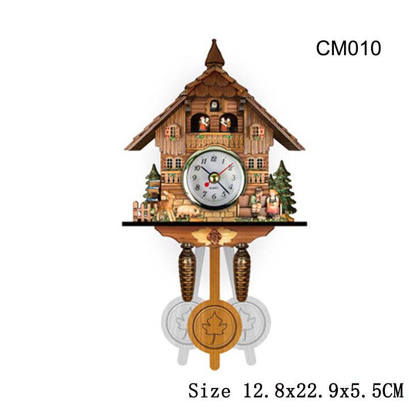 Cuckoo Clock Wall Clock Handicraft Vintage Wooden Cuckoo Tree House Clock For Bedroom Living Room Office Home Decoration