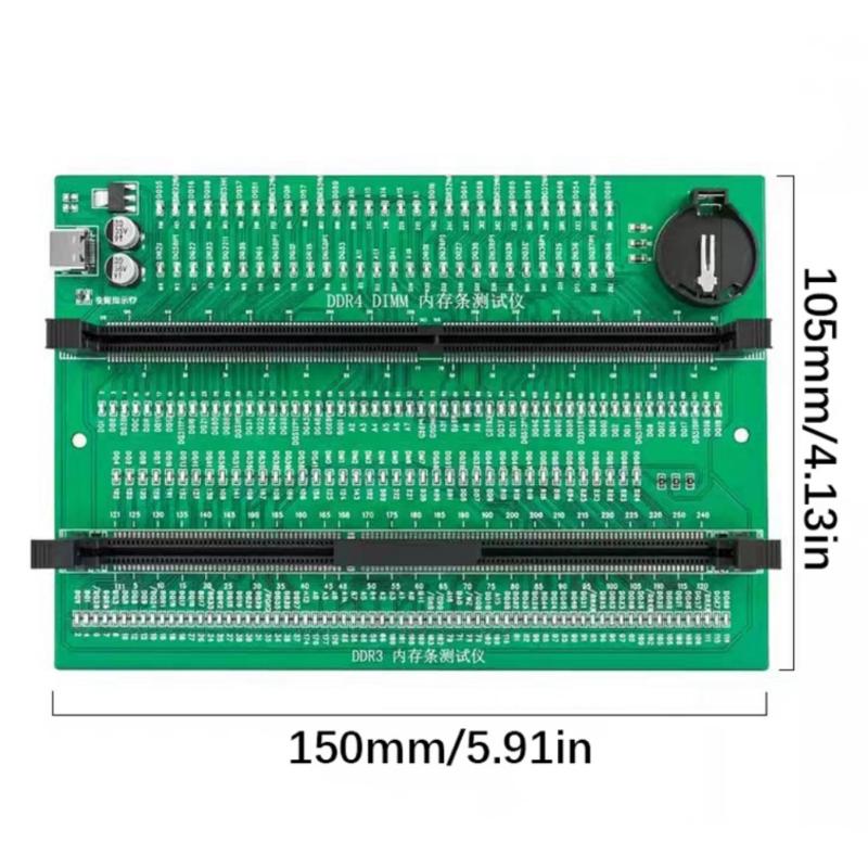 Memory Testing Card for Desktop Computer DDR3 DDR4 Memory Slot Diagnostic Tool Tester Card USB Power Supply Adapter
